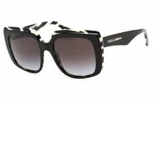 Dolce & Gabbana Black on Zebra Gray Gradient Sunglasses Brand New In Box